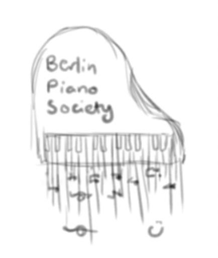 Logo sketch — keyboard with strings beneath